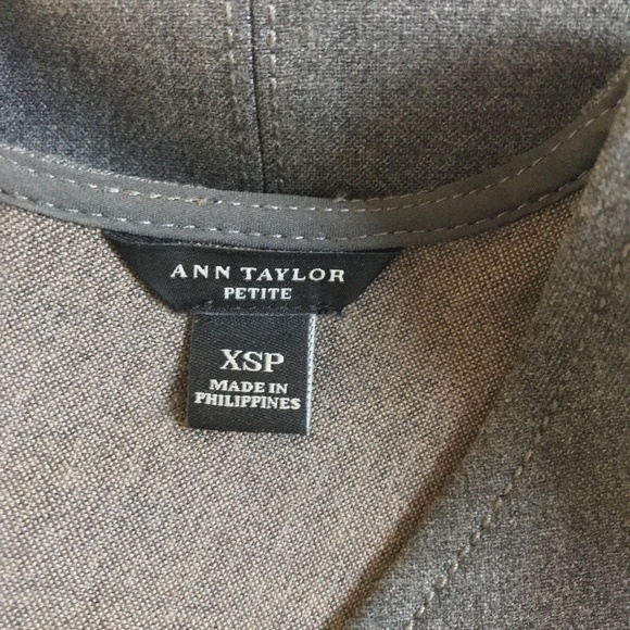 Ann Taylor Dress Shift gray faux leather pockets - Picture 4 of 5